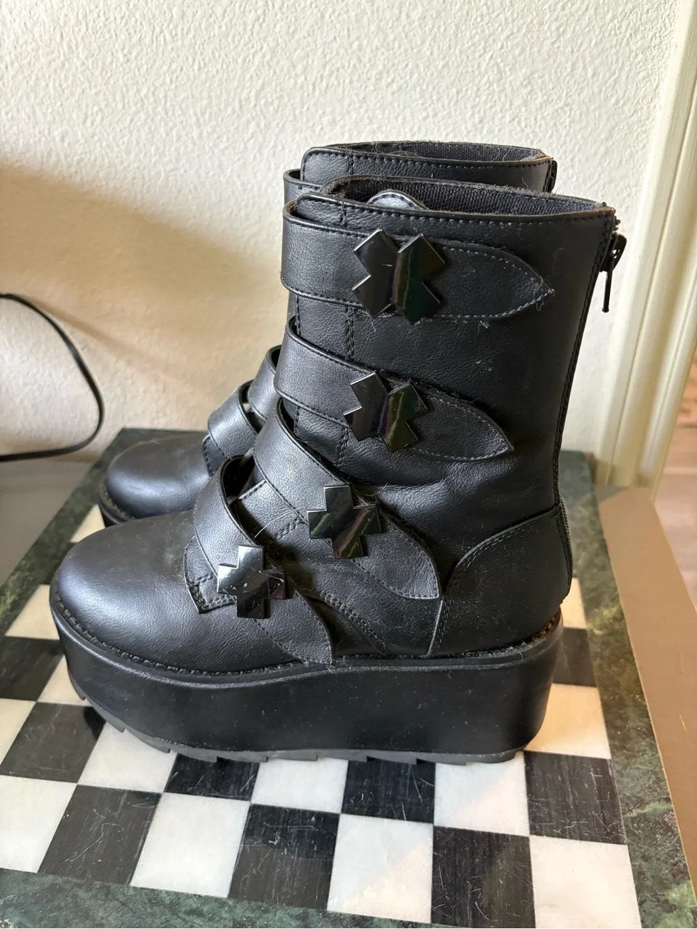 YRU Platform Boots in Black